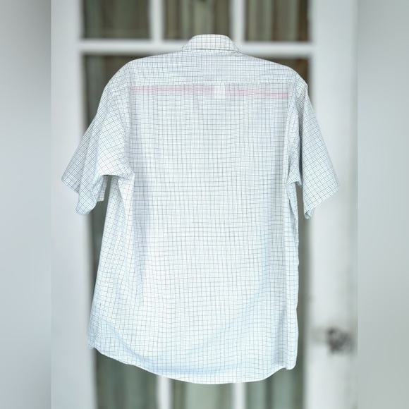 Arrow Kent Men’s Size 16 Short Sleeve White w/Black & Grey Checkered Plaid Shirt - Picture 2 of 9